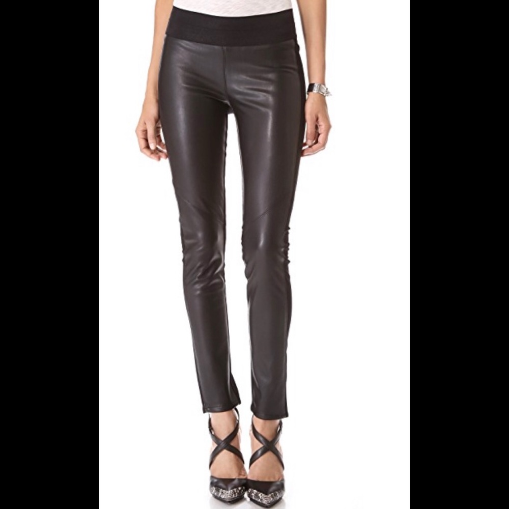 Paige faux leather black leggings